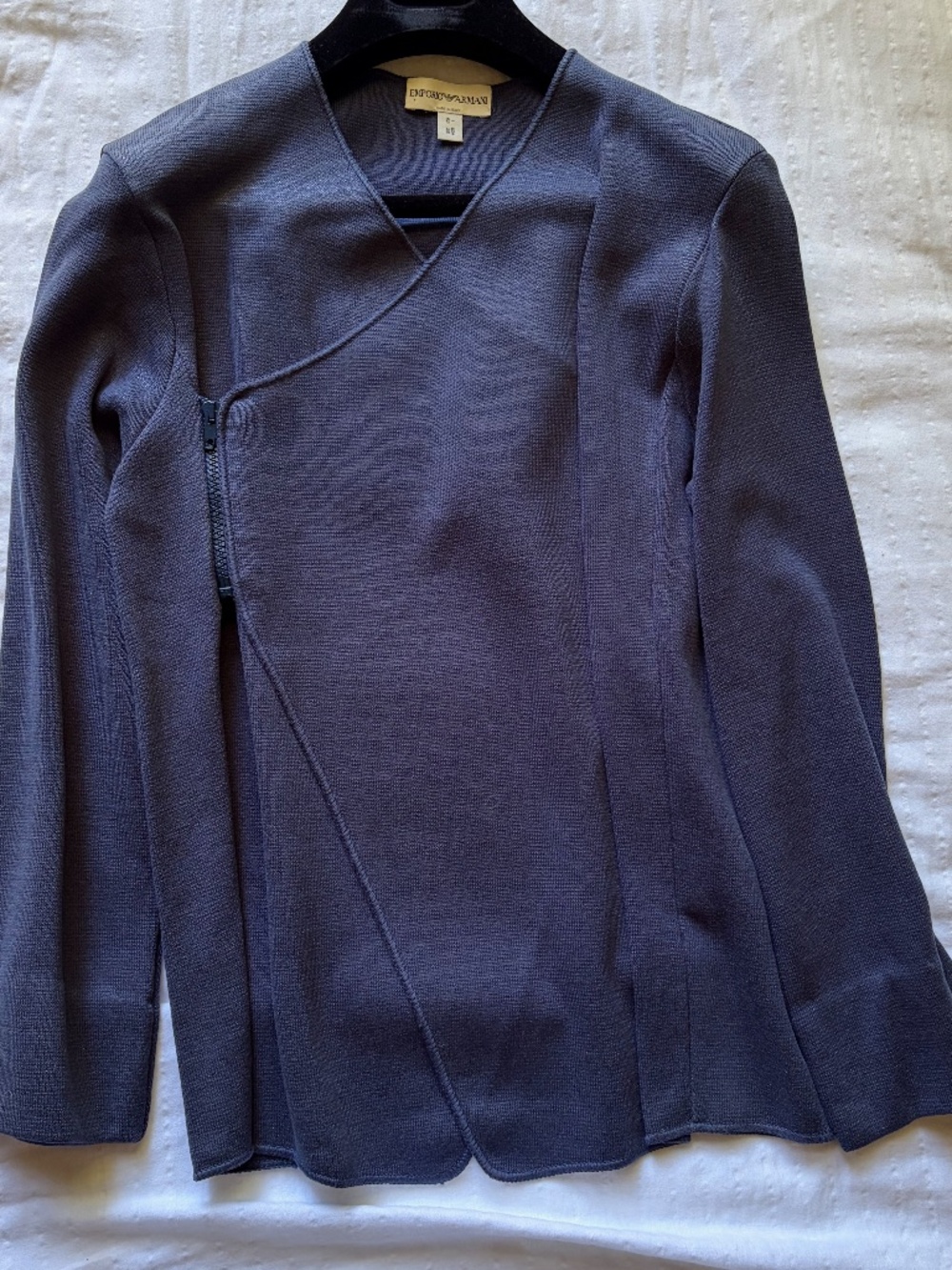Armani Runway top, M, New, Beautiful light Navy color/Blue